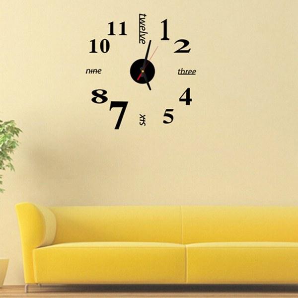 3D Wall Decal Decorative Clock